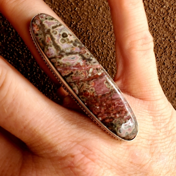 New Huge Leopard Skin Jasper 925 Silver Statement Ring. - Picture 4 of 12